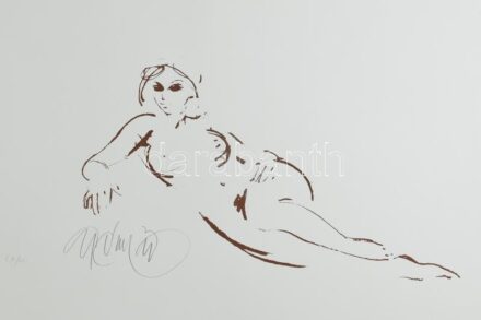 Gyémánt László (1935-): Akt. Szitanyomat, papír, jelzett, művészpéldány E.A./Ex. jelzéssel, lapméret: 49x65 cm / László Gyémánt (1935-): Nude. Screenprint on paper, signed, sheet size: 49x65 cm