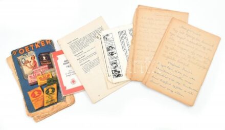 Receptgyűjtemény, vegyes, régi és modern, kézzel írt és nyomtatott füzetek, lapok, receptkártyák