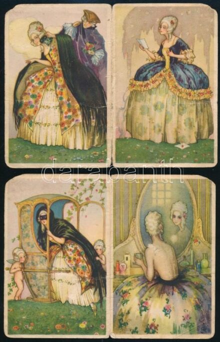 1923 'La Ducale' Parma, többoldalas, színes, litografált olasz kártyanaptár, kissé viseltes