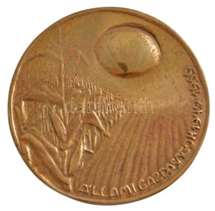 1969. 'Állami Gazdaságok 1949-1969' egyoldalas Br plakett. Szign.: SZJ (86mm) T:1-