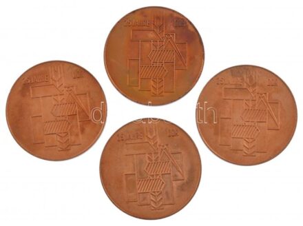 NDK '25 év / Köszönet és elismerés a nagy teljesítményért - VEB Csavargyár' Br emlékérem (42mm) (4x) T:1,1- GDR '25 Jahre / Dank und Anerkennung für hohe Leistungen - VEB Schraubenkombinat (Thanks and recognition for your services, VEB