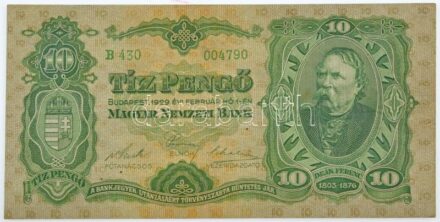 1929. 10P 'B 430 004790' T:III kis folt Adamo P8