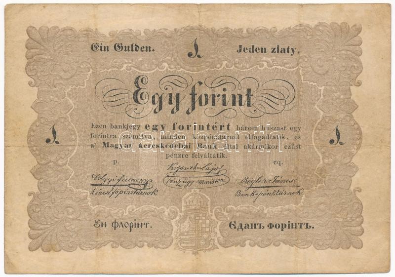 1848. 1Ft 'Kossuth bankó' 'p. cq.' T:III kis folt Adamo G104