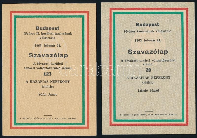 cca 1945-1963 Független Kisgazdapárt röplap, 2 db + 2 db szavazólap, Hazafias Népfront - Image 2