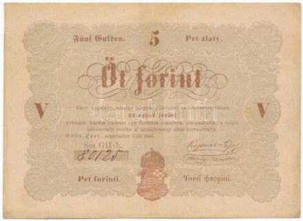 1848. 5Ft 'Kossuth bankó' barna nyomat 'GH:b 80125' T:III szép papír, kis folt Adamo G109A
