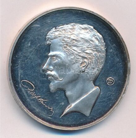 Lapis András (1942-) DN 'Petőfi Sándor' ezüstözött fém emlékérem (42,5mm) T:1 patina