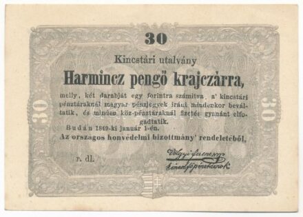 1849. 30kr 'Kossuth bankó' 'r.dl.' T:II kis folt Adamo G103