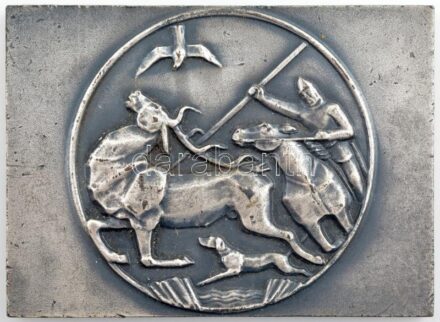1971. 'Vadászati Világkiállítás - Budapest 1971' kétoldalas fém emlékplakett (70x50mm) T:2,2-