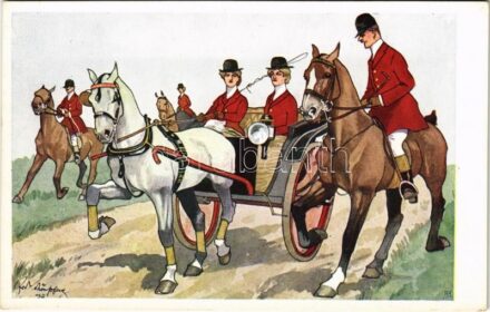 Hunting company, horse riding. B.K.W.I. 723-3. s: Fritz Schönpflug