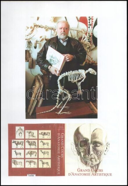 cca 2010 Szunyoghy András (1946-) grafikusművész portfolio szerű mappája, rajzainak fénymásolt nyomataival, általa tervezett bélyegekkel beragasztva, egy általa tervezett képeslappal. Műanyag spirálkötésben, 9 sztl. oldal.