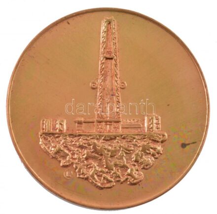 Lapis András (1942-) DN 'Kőolajkutató Vállalat - Pártmunkáért' kétoldalas bronz emlékérem (42,5mm) T:1-
