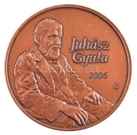 Fűz Veronika (1951-) 2006. 'Juhász Gyula 2005 / Universitas Scientiarum Szegediensis - Facultas Academiae Paedagogicae de Gyula Juhász' bronz emlékérem (42,5mm) T:1-