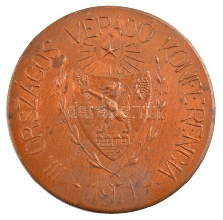 1971. 'Békéscsaba / III. Országos Véradó Konferencia' bronz emlékérem. Szign.: Simon S. (50,5mm) T:2 patina