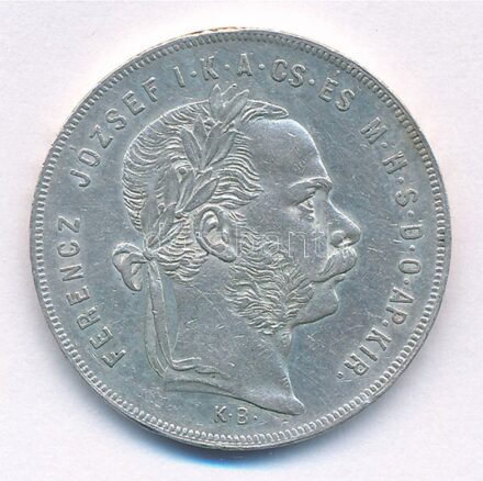 1878KB 1Ft Ag 'Ferenc József / Középcímer' T:1-,2 kis patina, ph Adamo M15