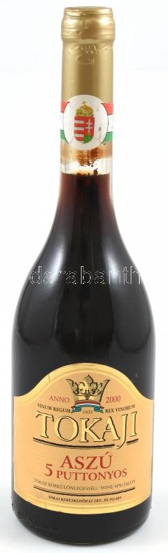 2000 Tokaji aszú, 5 puttonyos, Tokaj Kereskedőház, bontatlan palack, 0,5 l