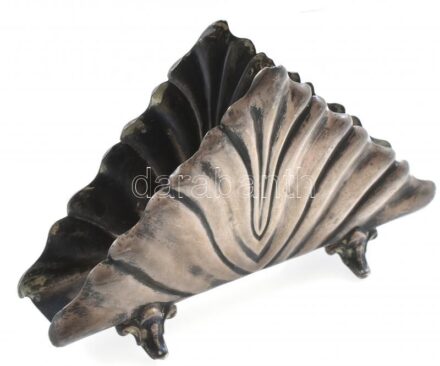 Ezüst(Ag) szalvétatartó, jelzett, tetején sérült, m: 9 cm, nettó: 89 g