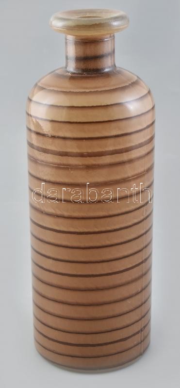 Retró csíkos palack, kopásnyomokkal, m: 28 cm
