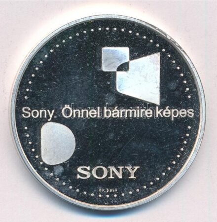 2004. '10 éves a Sony Hungária Kft. 1994-2004 / Sony. Önnel bármire képes' jelzett Ag emlékérem (31,53g/0.999/42,5mm) T:1 (eredetileg PP) fo., patina