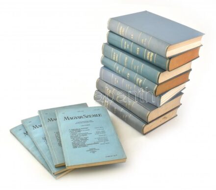 1934-1940 Magyar Szemle, 7+4 kötet: XX., XXII., XXIII., XXIX., XXXI., XXXIV., XXXVIII. köt. Aranyozott gerincű egészvászon-kötésben. + XXV. köt., 1-4. sz. 1935. szeptember-december. Szerk.: Szekfű Gyula. Bp., Magyar Szemle Társaság