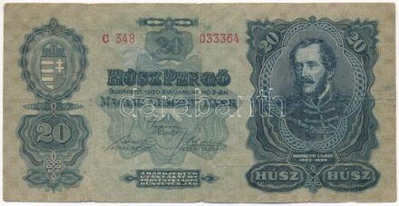 1930. 20P 'C 348 033364' T:III kisebb szakadások, folt Adamo P11