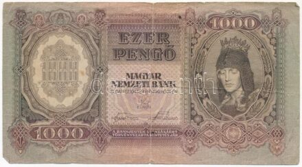 1943. 1000P 'F 043 069688' T:III kis szakadások, folt Adamo P21