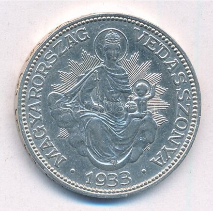 1933. 2P Ag 'Madonna' T:1-,2 Adamo P7