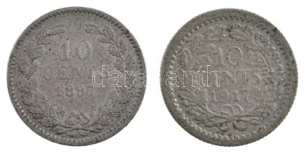 Hollandia 1897-1917. 10c 'Vilma' (2xklf) T:3 Netherlands 1897-1917. 10 Cent 'Vilma' (2xdiff) C:F Krause KM#116, KM#145