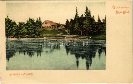 Arbersee mit Pavillon (Bayerischer Wald), lake, pavilion (EK)
