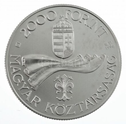 1996. 2000Ft Ag 'Ötvenéves a Forint' kapszulában, tanúsítvánnyal, dísztokban T:BU Adamo EM144