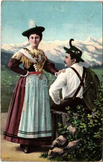 1910 German folklore. Emb. (lyuk / pinhole)