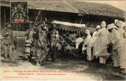 Cotonou, Voyage du Ministre des Colonies a la Cote d'Afrique. Arrive dans Cotonou / Voyage of the Minister for the Colonies to the African Coast. Arrival in Cotonou. African folklore