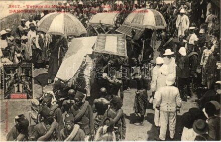 1909 Porto-Novo, Voyage du Ministre des Colonies a la Cote d'Afrique. Le Ministre visite les factoreries / Voyage of the Minister for the Colonies to the African Coast. The Minister visits the factories. African folklore