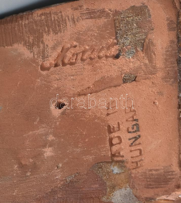 Komlós testvérek Budapest: Halas könyvtámasz pár. Mázas kerámia jelzett, csorba, sérült. m: 13cm - Image 2