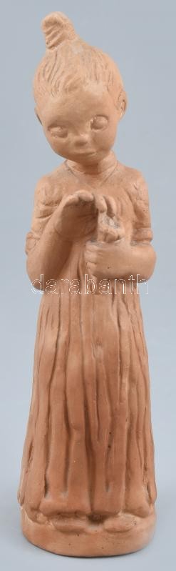 Kovács Margit (1902-1977): 'Szeret nem szeret'. Kerámia, jelzett, hibátlan, m: 19,5 cm