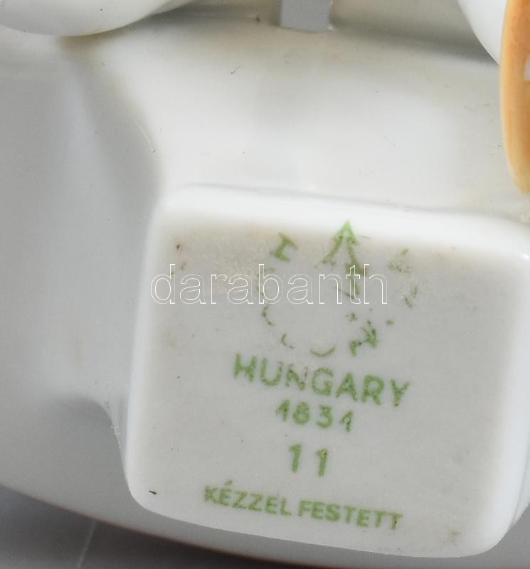 Hollóházi olvasó lányok, kézzel festett, jelzett, hibátlan. m: 14,5 cm - Image 2