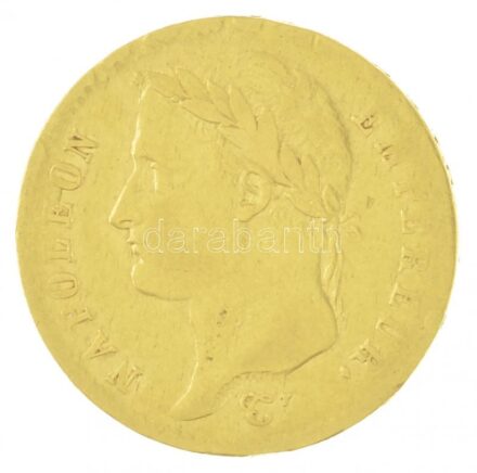 Franciaország 1808A 20Fr Au 'Napóleon' (6,34g/0.900) T:2-,3 ph. France 1808A 20 Francs Au 'Napoleon' (6,34g/0.900) C:VF,F edge error Krause KM#687