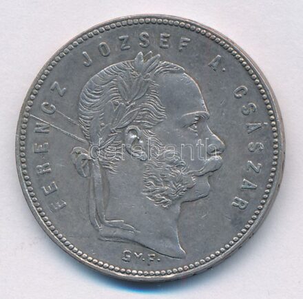 1869GYF 1Ft Ag 'Ferenc József / Angyalos címer' (12,34g) T:2,2- karc Hungary 1869GYF 1 Forint Ag 'Franz Joseph' (12,34g) C:XF,VF scratch Adamo M15