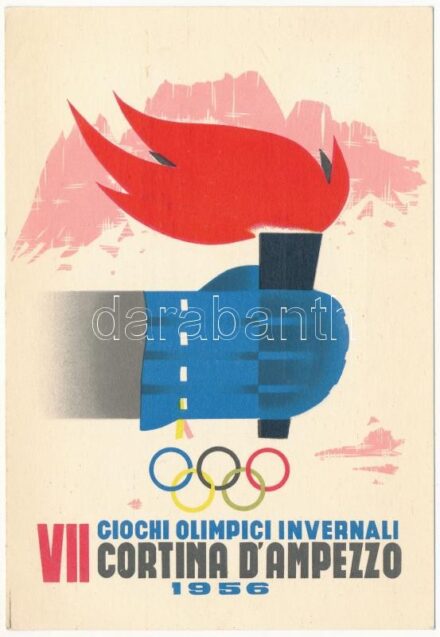 1956 Cortina, VII Giochi Olimpici Invernali / 1956 VII Winter Olympic Games in Cortina d'Ampezzo. Winter Olympics s: Bonilauri + So. Stpl. (EK)