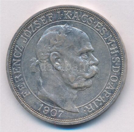 1907KB 5K Ag 'Ferenc József koronázásának 40. évfordulója' T:2- kis ph. Adamo K7.1