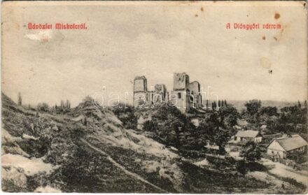 1911 Diósgyőr (Miskolc), várrom (gyűrődések / creases)