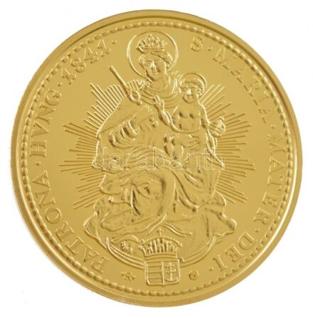 DN 'Magyar aranypénzek utánveretben - V. Ferdinánd dukát, 1841' aranyozott Ag emlékérem kapszulában, tanúsítvánnyal (5,5g/0.333/25mm) T:PP