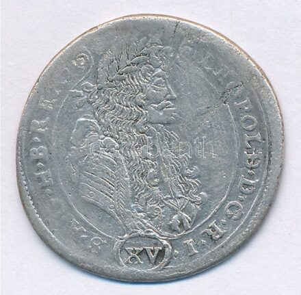 1689K-B 15kr Ag 'I. Lipót' (6,04g) T:3 Hungary 1689K-B 15 Kreuzer Ag 'Leopold I' (6,04g) C:F Unger II.: 1062, Huszár: 1427.