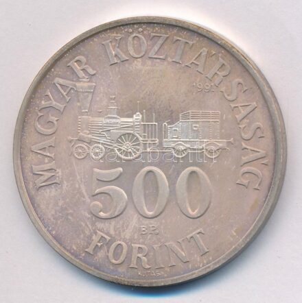 1991. 500Ft Ag 'Széchenyi István' T:1 (eredetileg PP) patina Adamo EM122