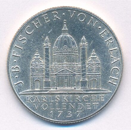 Ausztria 1937. 2Sch Ag 'Karlskirche' T:1- Austria 1937. 2 Schilling Ag 'Bicentennial Completion of St. Charles Church 1737' C:AU Krause KM#2859