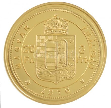 DN 'Magyar aranypénzek utánveretben - Ferenc József arany 8 forint' aranyozott Ag emlékérem kapszulában, tanúsítvánnyal (5,5g/0.333/25mm) T:PP