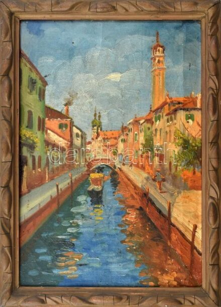 Jelzés nélkül: Velence. Olaj, vászon, 43x30cm