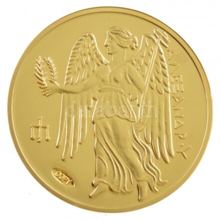 DN 'Történelmi aranypénzek - Nagy Sándor Distater' aranyozott rézötvözet utánveret 'COPY' beütéssel, kapszulában (26,16g/38mm) T:PP
