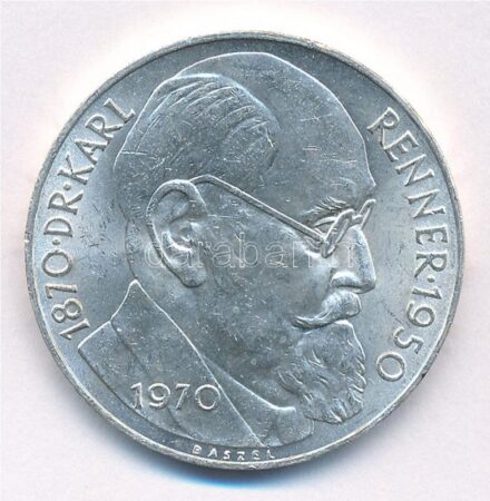Ausztria 1970. 50Sch Ag 'Karl Renner' T:1- Austria 1970. 50 Schilling Ag 'Karl Renner' C:AU Krause KM#2909