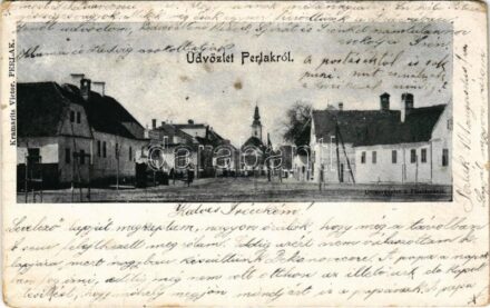 1901 Perlak, Prelog; Utca részlet a Flórián térről. Kramarits Victor kiadása / street from the square (EK)