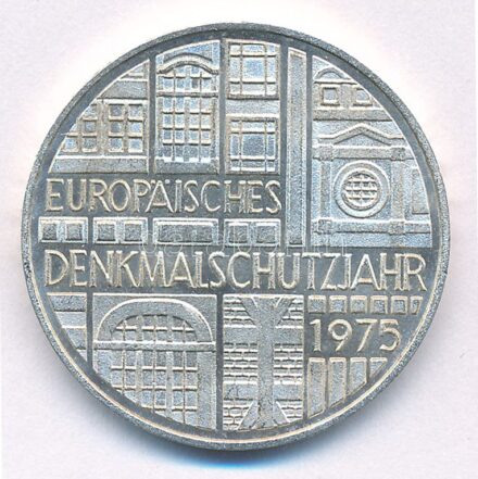 Német Szövetségi Köztársaság 1975F 5M Ag 'Európai műemlékvédelmi év' T:1- Federal Republic Germany 1975F 5 Mark Ag 'European Monument Protection Year' C:AU Krause KM#142.1